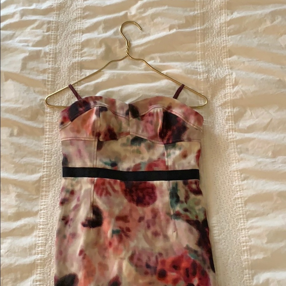 Strapless floral dress